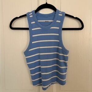 Blue striped cotton Anthropolgie cropped tank